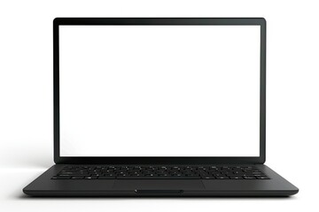 High Quality Picture of Black Laptop Mockup Frontal View