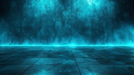 Poster - A mysterious, glowing blue environment with a textured floor, creating an ethereal and atmospheric backdrop.
