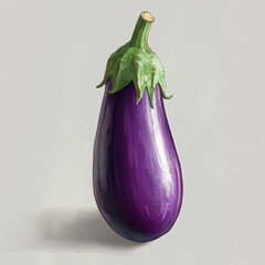Aufkleber - A Single Deep Purple Eggplant Stands Alone