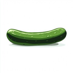 Aufkleber - A Single Green Cucumber Isolated on White Background