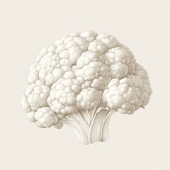 Aufkleber - Detailed Illustration of a Single Cauliflower Head