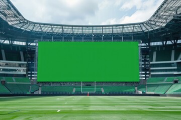 Wall Mural - Detailed Color Image of Empty Electronic Scoreboard at a Football Stadium