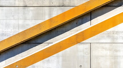 Poster - Abstract Pattern of Yellow Lines on Concrete Wall Background