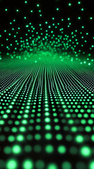 Fototapete - Abstract digital background with green particles flowing and exploding over a textured surface