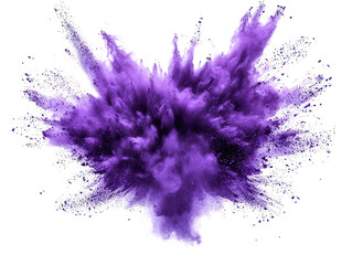 Poster - Purple paint splash on black background creating abstract artistic design and texture isolated on a white background.