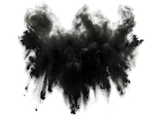 Poster - Black cloud on a dark background creating a dramatic and moody atmosphere in the sky isolated on a white background.