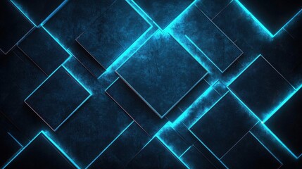 Poster - A modern, abstract background featuring glowing blue lines creating a geometric pattern against a dark surface.