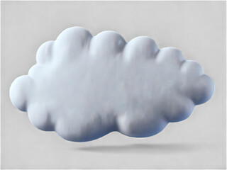 Fototapete - 3d render of a cloud in shape of the speech bubble cut out with no background
