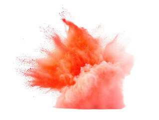 Poster - Bright pink powder explosion creating vibrant cloud on white background for artistic effects and design isolated on a white background.