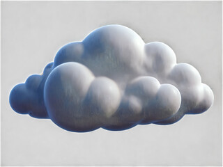 Fototapete - 3d render of a cloud in shape of the speech bubble cut out with no background
