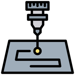 Poster - Engraver Outline Color Icon