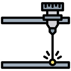 Poster - Laser Manufacturing Outline Color Icon