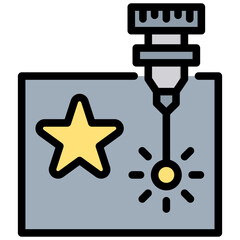 Poster - Laser Production Outline Color Icon