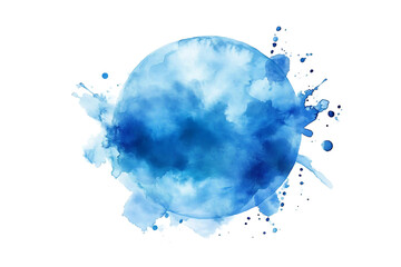 Wall Mural - Blue watercolor spot Isolated on PNG background