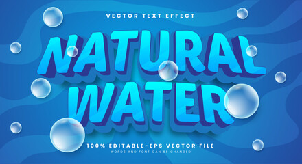 Aufkleber - Natural Water editable text effect template with blue water theme