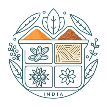 Spices Thin Line India Icon