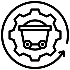 Poster - Quarrying Process Outline Icon