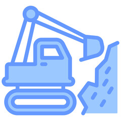 Poster - Excavation Blue Icon