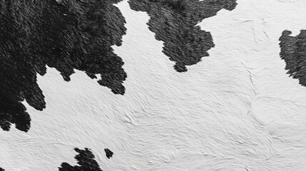 Poster - Stuning black and white cowhide print reveals intricate patterns, showcasing the beauty of nature's design. The soft texture invites touch and appreciation for natural artistry