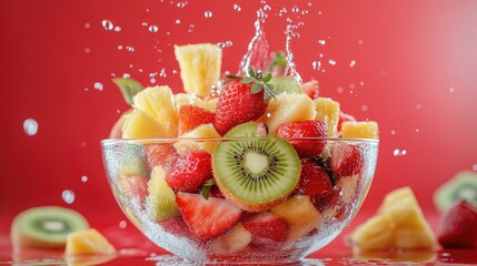 Wall Mural - Fresh Fruit Bowl Splash