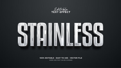 Poster - Stainless text effect, editable steel text effect