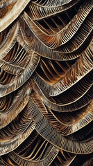 Aufkleber - The vibrant, intricate patterns form a mesmerizing display of palm leaf textures, highlighted in rich tones. Sunlight dances across the curves, emphasizing nature's artistry
