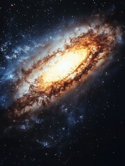 Wall Mural - Spiral Galaxy Yellow Center