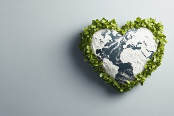 Aufkleber - A clean, vector-style illustration of Earth as a heart shape, symbolizing love and care for the planet