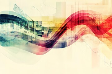 Poster - Abstract waves with data visualizations