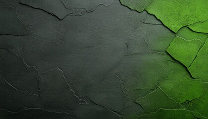 Poster - A textured surface features green and gray hues with natural cracks for added interest