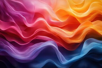 Poster - Colorful fabric drapes create a vibrant wave pattern in abstract design for artistic inspiration