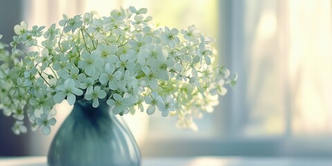 Wall Mural - White Flowers in Blue Vase