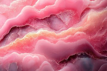 Poster - Gorgeous abstract pink and peach layers resembling flowing fabric captured in stunning detail