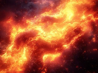 Poster - Fiery blaze of cosmic energy outer space high-resolution textures celestial environment dynamic perspective abstract concept