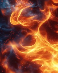 Poster - Dynamic flame reflections in high resolution abstract textures creative environment artistic viewpoint