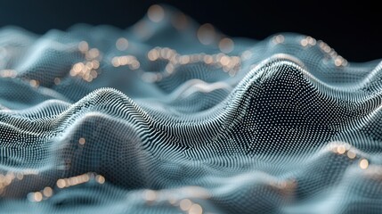Leinwandbilder - a mesmerizing wave of light and particles creates a dynamic, digital landscape, showcasing depth and