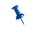 © Noreen - Single Blue Push Pin Isolated Black Background Office Supply tack note item macro sharp point metal