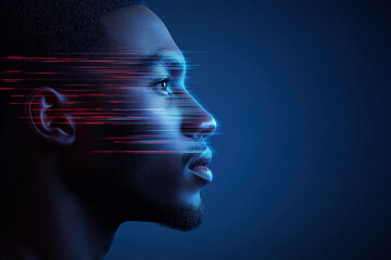 Poster - Digital transformation of a young man captured in dynamic motion effects