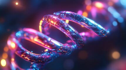 Poster - abstract representation of a dna-like structure in vibrant color