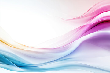 Poster - Colorful abstract waves flowing gracefully in a soft, serene background