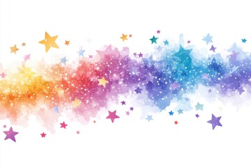Poster - A whimsical blend of pastel hues and twinkling celestial patterns, evoking imagination and dreams, perfect for creative projects and artistic expression, presented on a pristine white canvas