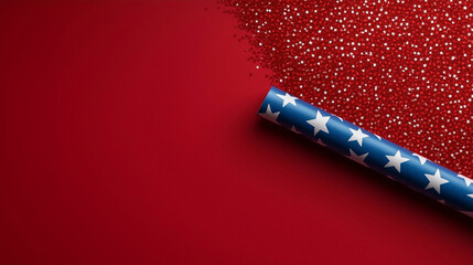 Poster - Glitter and wrapping paper with festive decorations for vibrant party background