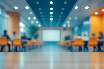 Wall Mural - Blurry Modern Classroom Lecture Setting