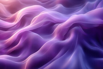 Poster - Soft waves of purple fabric create a serene and dreamy atmosphere in gentle light