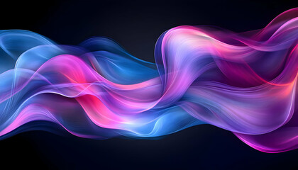 Poster - Abstract colorful wave flowing dark background