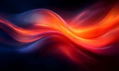 Poster - Abstract fiery waves, dark background, digital art, website design