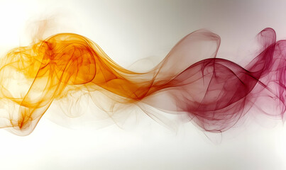 Poster - Abstract orange-maroon smoke swirls, studio, white background, design