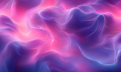 Poster - Pink purple abstract waves, digital art, background