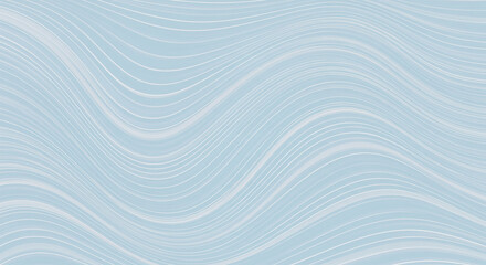 Poster - Light Blue Background with White Wavy Lines