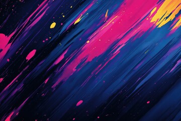 Poster - Vibrant abstract paint texture with bright streaks and dynamic color interactions